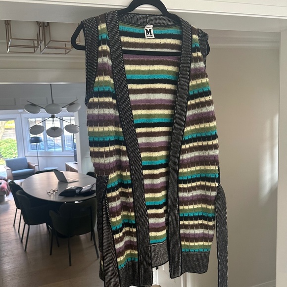 M by MISSONI - Multicolour Wool Knit Belted Sweater Vest - Size US 8 / IT 44 - Picture 8 of 16